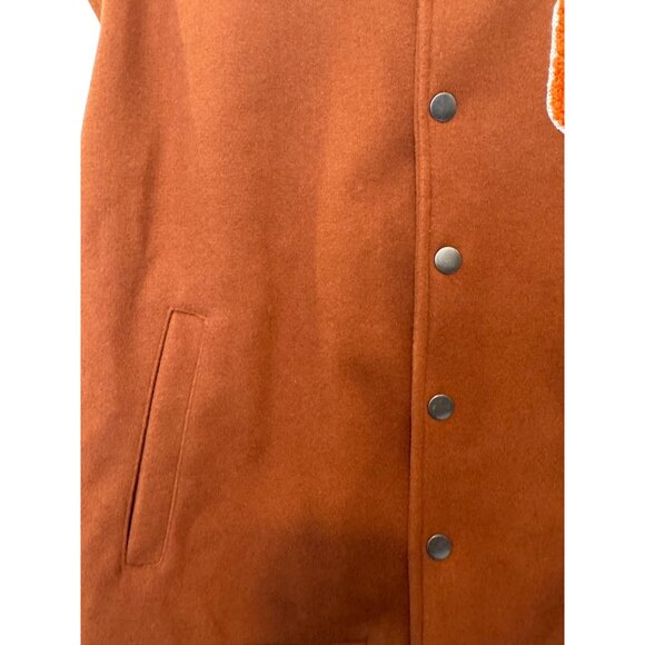 Forever 21 Varsity Jacket Women S Brown & Cream - Picture 7 of 13